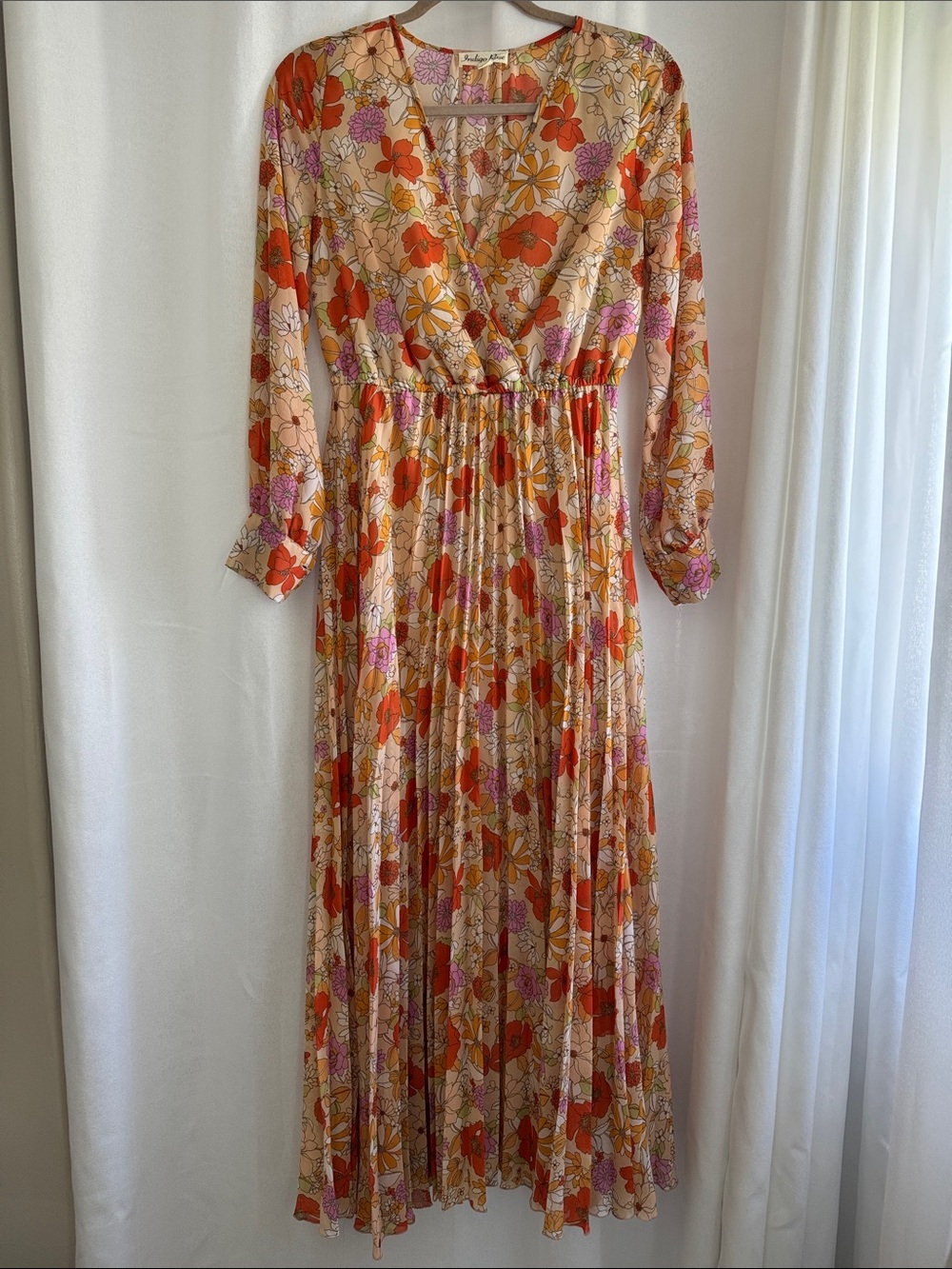 Indigo Rose Long Sleeve Floral Maxi Dress